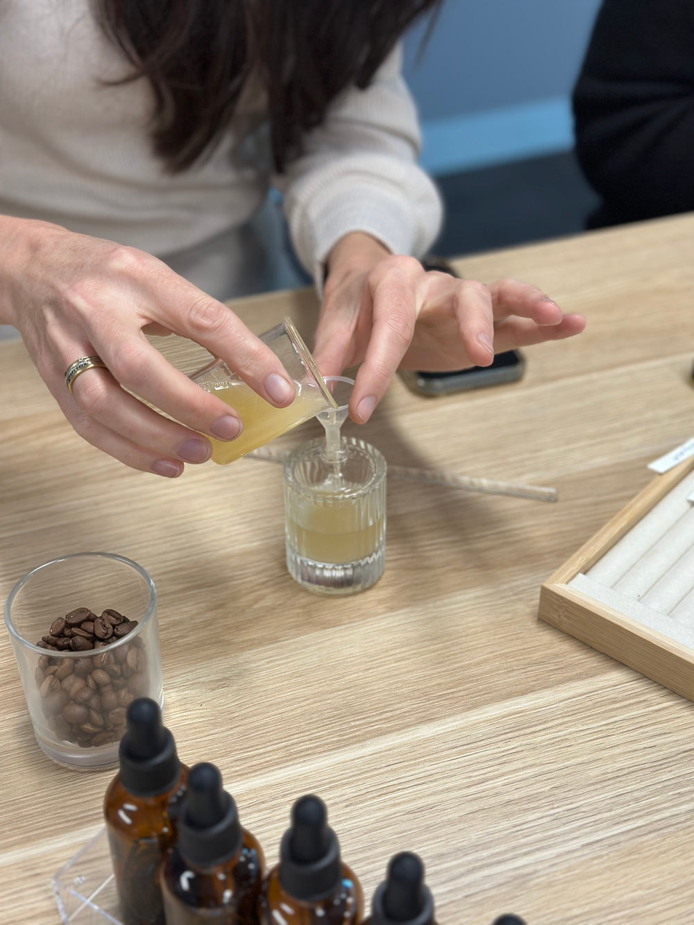 Person pouring liquid