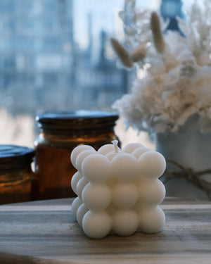 White bubble candle