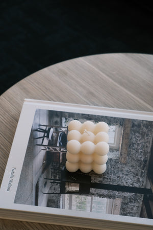 Candle shaped like a cube