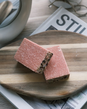 Two pink soap bars