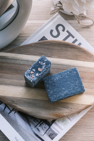 Two blue soap bars