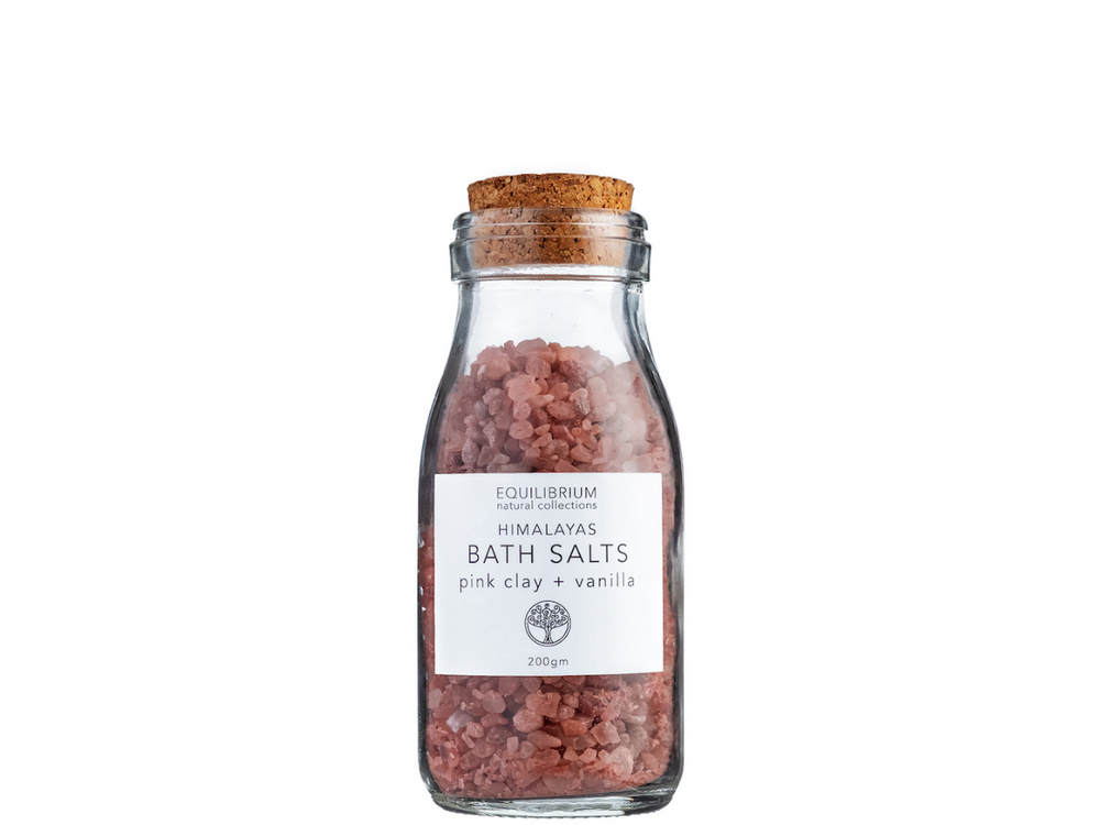 Himalayas Bath Salt – Pink Clay + Vanilla 200g Cork Jar