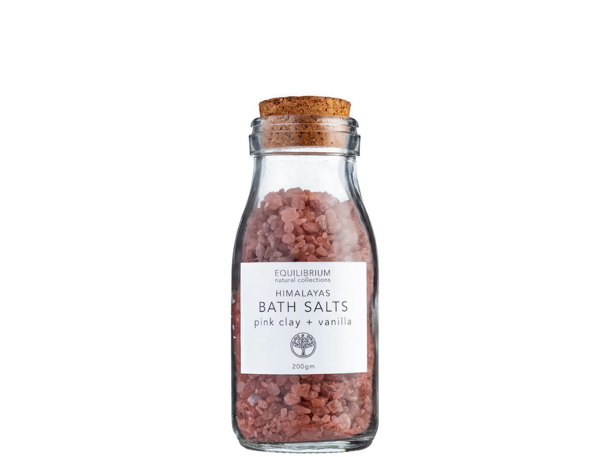 Himalayas Bath Salt – Pink Clay + Vanilla 200g Cork Jar
