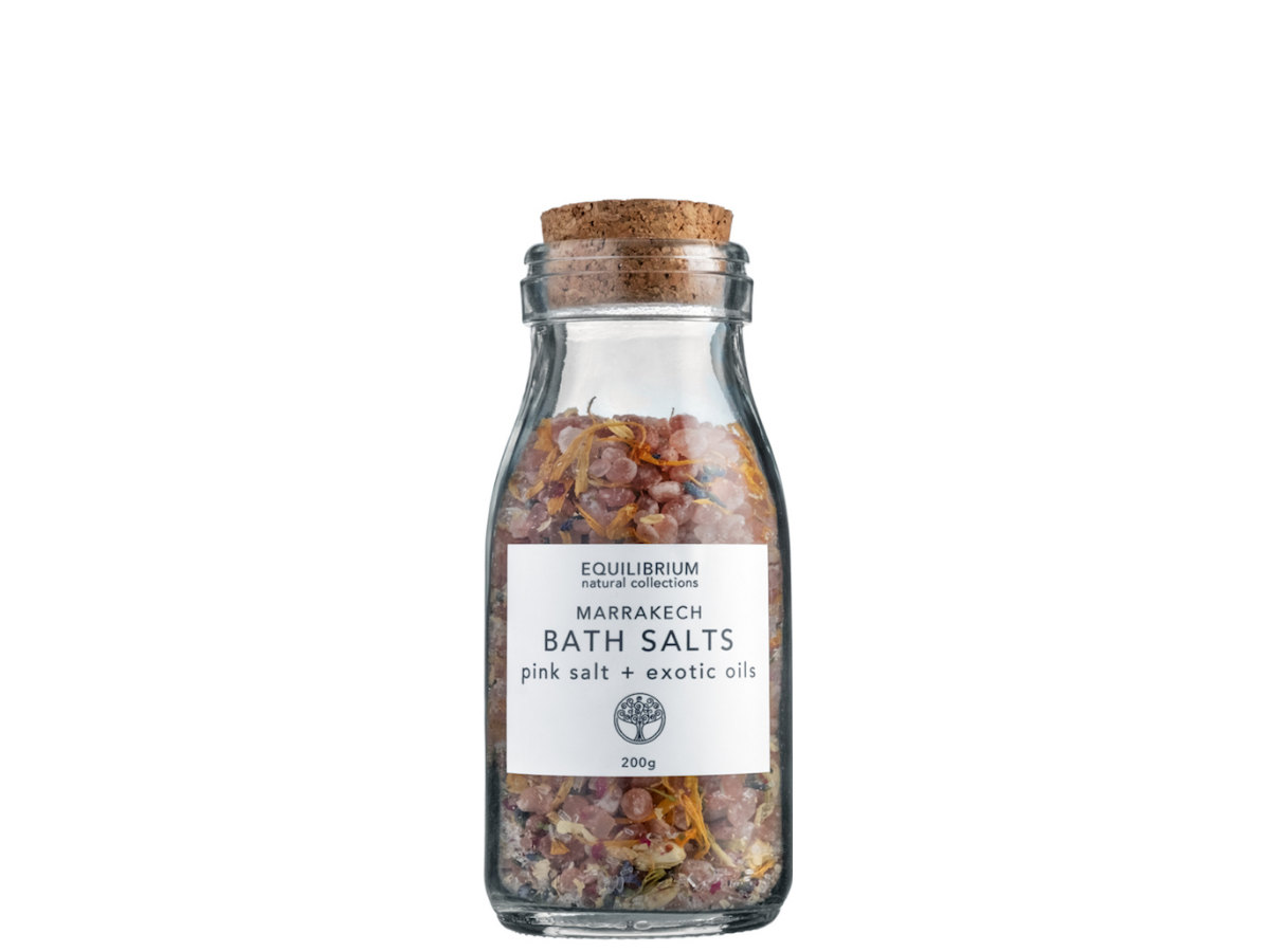 Marrakech Bath Salt – Pink Salt + Exotic Oils 200g Cork Jar