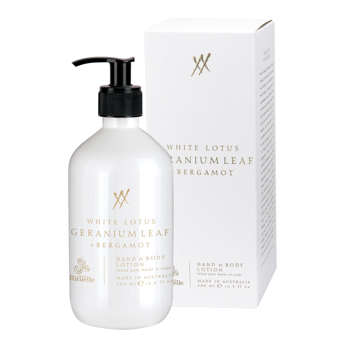 White Lotus, Geranium Leaf & Bergamot Hand & Body Lotion 500ml