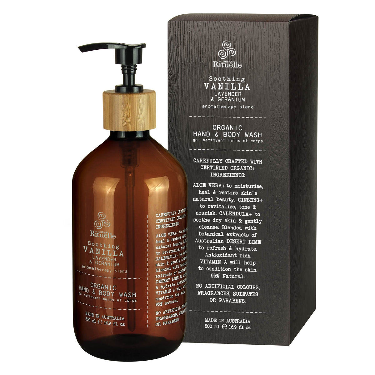 Vanilla, Lavender & Geranium Organic Hand & Body Wash 500ml