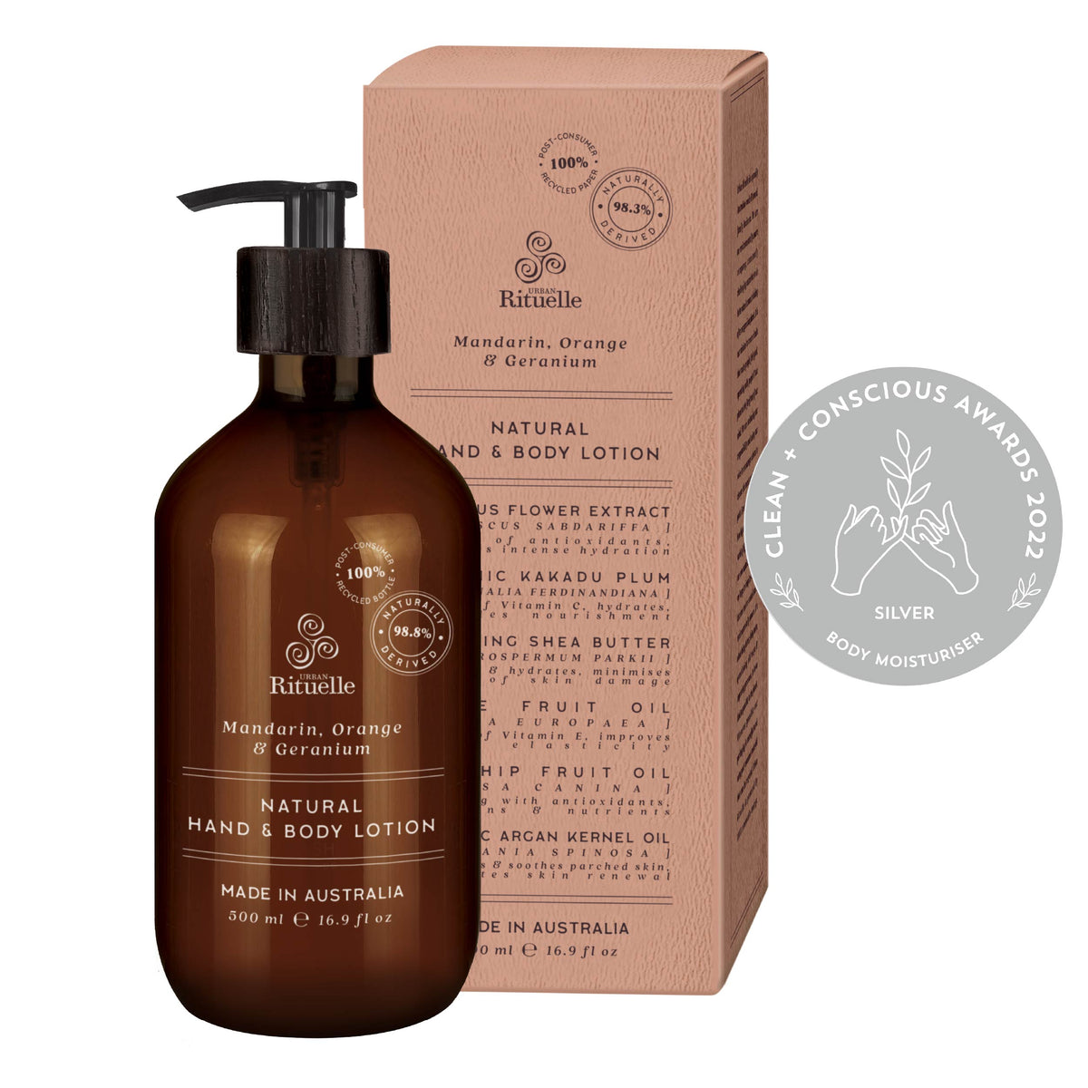 Mandarin, Orange & Geranium Natural Hand & Body Lotion 500ml